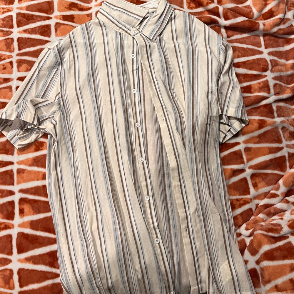 Shein striped button down